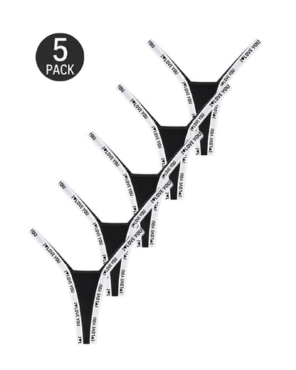 5-Pack Sexy Seamless Breathable Letter Elastic Band Thongs