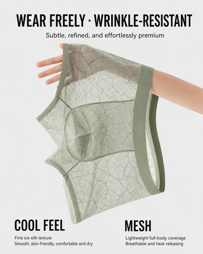 Men's Ultra-thin Lace Breathable Mesh Boxer Briefs