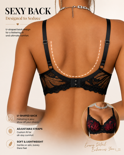 Sexy Sheer Lace Bra and Panty Lingerie Set