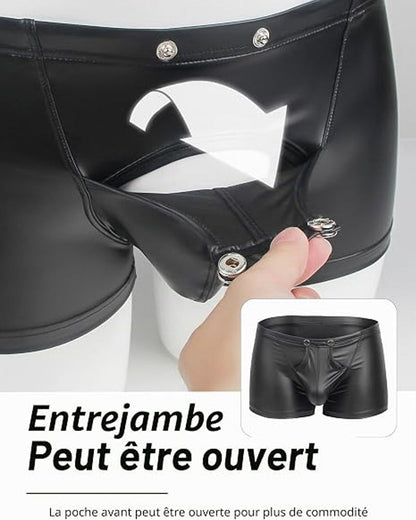 Men's PU Leather Sexy Boxer Briefs