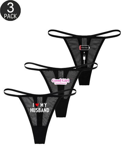 3-Pack Low-Rise String Thong Panties – Solid & Mixed Print Sets