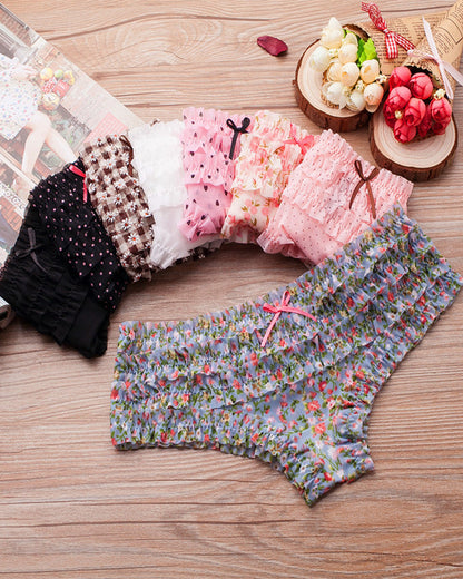 Floral Lace Ruffle Breathable Panties