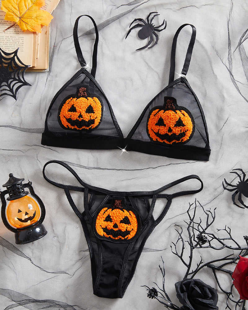 Halloween Sexy Pumpkin Demon Cosplay Lingerie Set