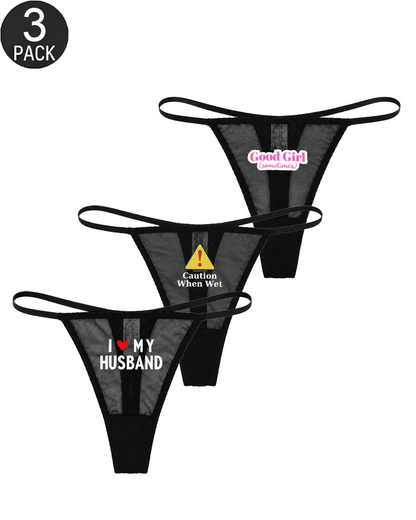 3-Pack Low-Rise String Thong Panties – Solid & Mixed Print Sets