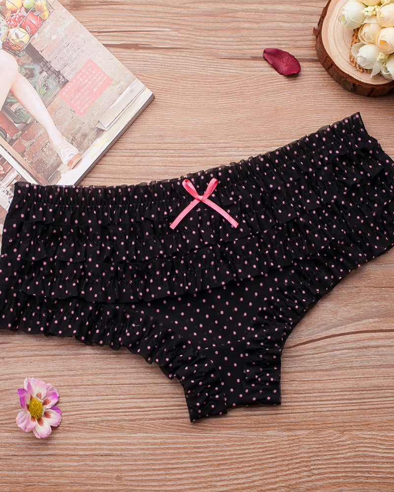 Floral Lace Ruffle Breathable Panties