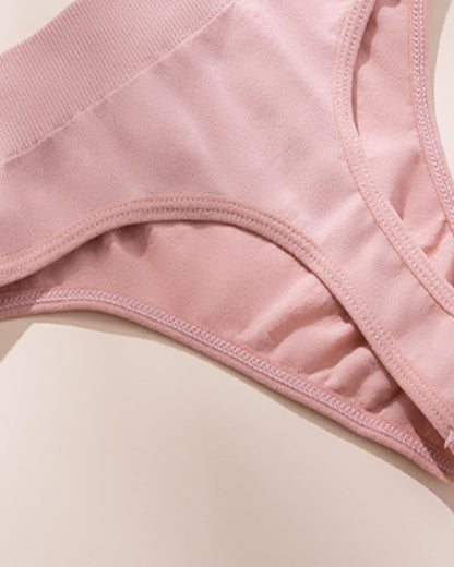 Women's Seamless Sports Fitness Solid Color Elastic T-Thong