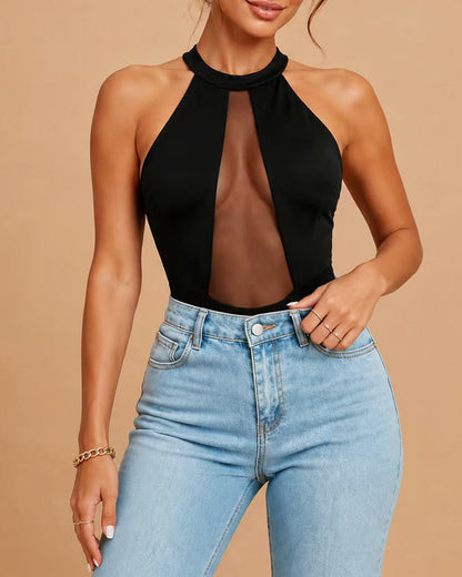 Sexy Backless See-through Mesh Bodysuit